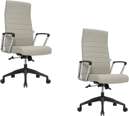 Vista 15 de LeisureMod Hilton Leather Executive Office Chair, Adjustable Height Negro