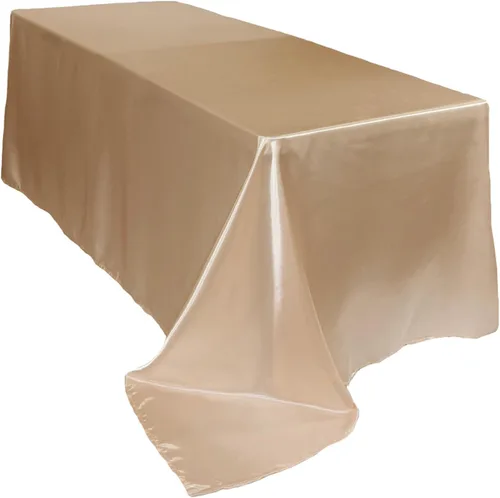 Vista 12 de YOUR CHAIR COVERS - Mantel rectangular de satén de 60 x 102 pulgadas - Mantel rectangular de satén brillante para mesas rectangulares de 6 pies