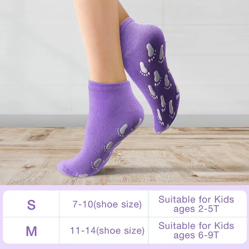 Vista 3 de 14 pares de calcetines antideslizantes para niños calcetines de agarre de tobillo para niños para pilates ballet entrenamiento descalzo pequeño
