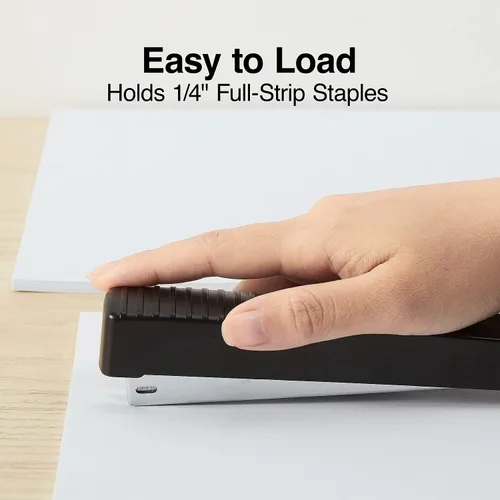Vista 5 de Staples 814977 - Grapadora de escritorio con capacidad de tira completa, color negro (24547-Cc)