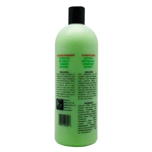 Vista 2 de Acondicionador de Chile con Romero, Acondicionador para prevenir la caída del cabello con extractos naturales, 960 ml, Botella 1 paquete