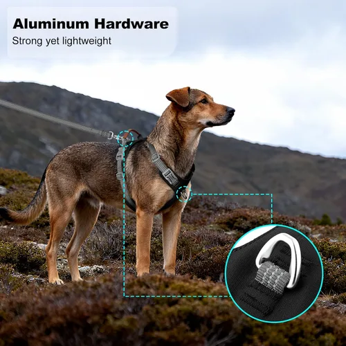 Vista 4 de Arnés para perro sin tirones – Arnés reflectante ajustable de nylon para perros pequeños, medianos y grandes, arnés de entrenamiento a prueba