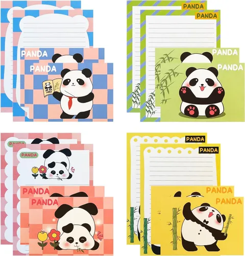 Vista 10 de Juego de papel de papelería y sobres, 40 papeles de papelería forrados para escribir cartas y 20 sobres a juego, papeles de escritura de letras