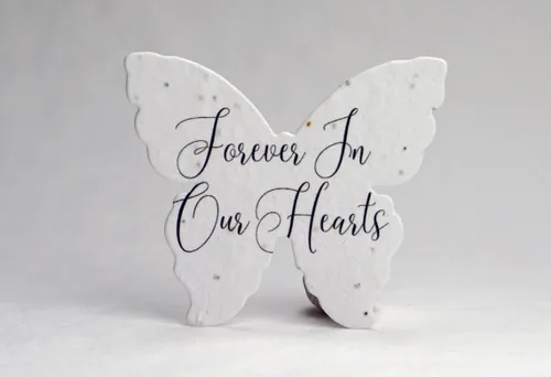 Vista 2 de Juego de 48 mariposas de papel de semillas de la tierra Forever in Our Hearts