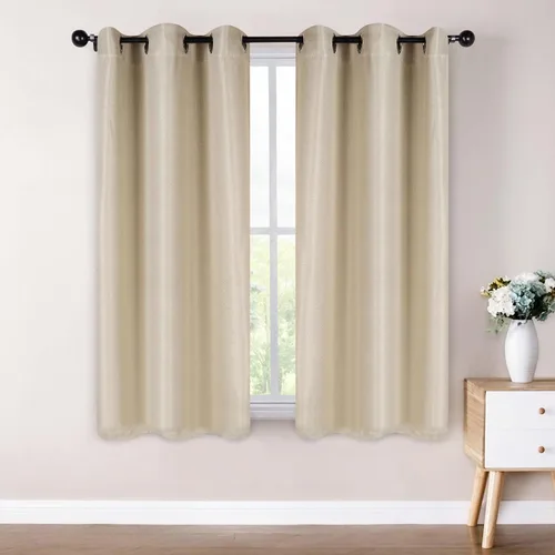 Vista 14 de Superior Cortinas opacas, aisladas, cortinas con bloqueo solar para dormitorio, sólidas, texturizadas, ventana de sala de estar, tejido térmico