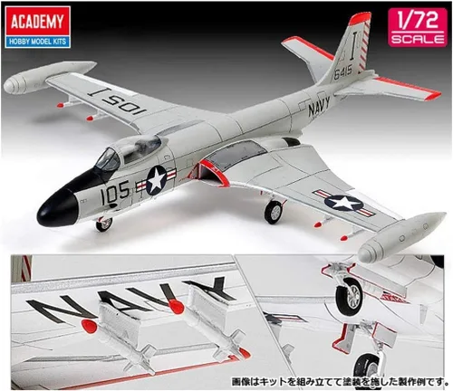 Vista 2 de Academy 1:72 - USN F2H-3 Banshee VF-41 Ases Negros