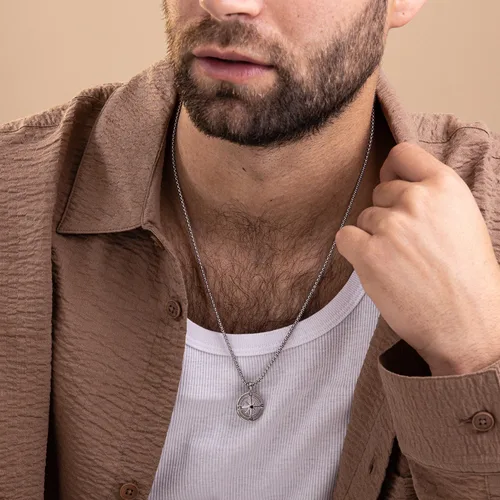 Vista 29 de Galis Collar para hombre, collar de cadena de plata de acero inoxidable de alta calidad para hombres, no se deslustra, cadenas para hombres