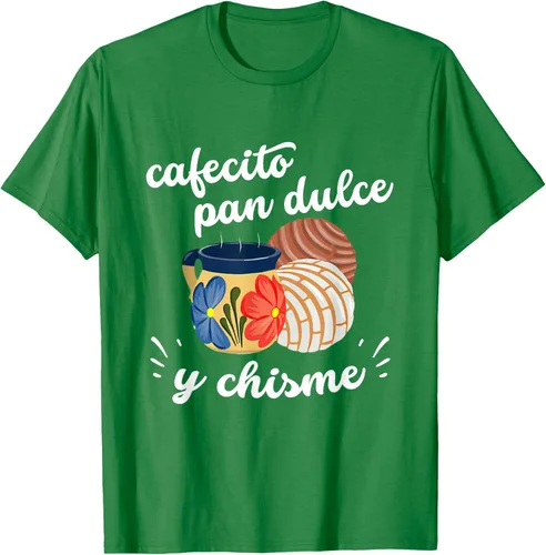 Vista 3 de Camiseta Cafecito Pan Dulce y Chisme Mexican Hispanic Pride Breakfast Negro