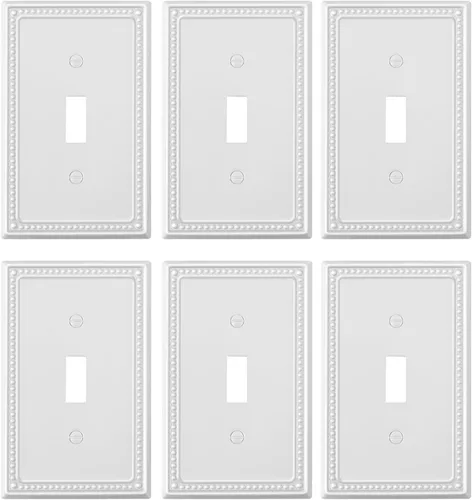 Vista 151 de Paquete de 2 cubiertas de placa de interruptor de luz de doble palanca, cubiertas decorativas de placa de doble interruptor Pearls, placa de pared
