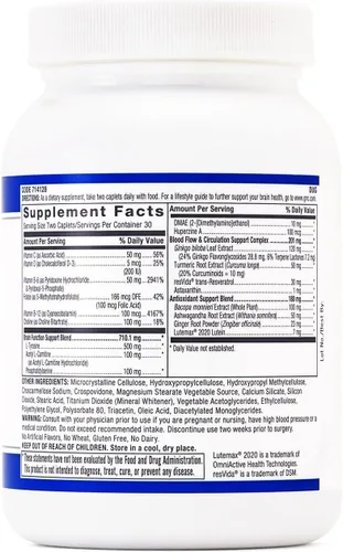 Vista 4 de GNC Preventive Nutrition Fórmula de salud cerebral, 60 cápsulas