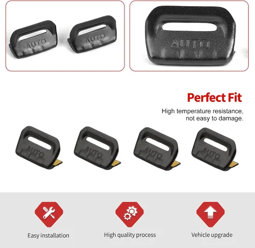 Vista 4 de Jimen Cubierta de botón de ventana para JL/JT, paquete de 4 cubiertas para interruptor de ventana trim accesorios interiores compatibles con Jeep