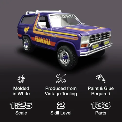 Vista 3 de MPC 1980 Ford Bronco 1:25 Kit de modelo a escala 1:25