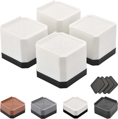 Vista 14 de EclatBain Elevadores rectangulares para cama, elevadores de muebles rectangulares de alta resistencia, con bloques ajustables de elevación de hasta