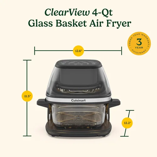 Vista 12 de Cuisinart Freidora de aire, cesta de vidrio y ventana ClearView, 5