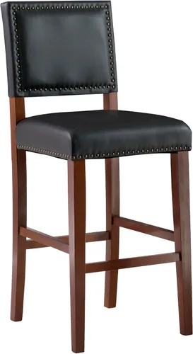 Vista 16 de Linon Brook Taburete de mostrador, 19 pulgadas de ancho x 22 pulgadas de profundidad x 39.5 pulgadas de alto, negro