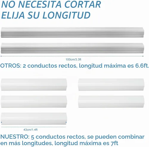 Vista 4 de Kit de cubierta de conjunto de líneas de 3" de ancho y 7.5 pies de largo para aires acondicionados mini split, cubierta de línea delgada de PVC