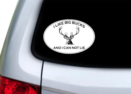 Vista 3 de Rogue River Tactical Calcomanía de vinilo con texto en inglés "I Like Big Bucks Hunter Buck" para parachoques de automóvil, camión, RV, SUV, barco