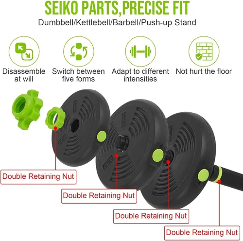 Vista 3 de Mancuernas ajustables, juego de pesas libres de 44/66/88 libras con conector, juego de mancuernas de peso 4 en 1 utilizado como kettlebells, barra