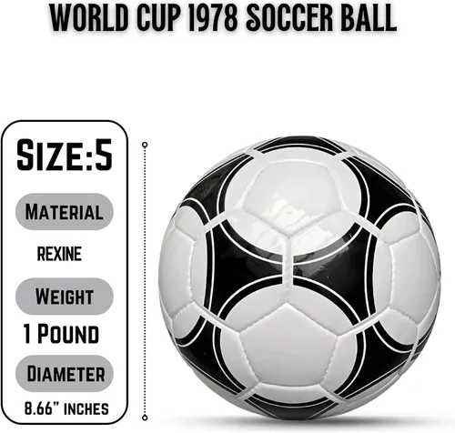 Vista 3 de Copa del Mundo 1978 Tango Argentina Match Balón de fútbol, Tango Soccer Ball Tamaño 5, Regalo de fútbol de entrenamiento de tango para fanáticos