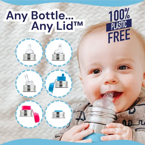 Vista 3 de Pura Kiki 11oz/325ml Botella de acero inoxidable para beber con funda, certificada MadeSafe sin plástico, boquilla sipper de silicona de grado