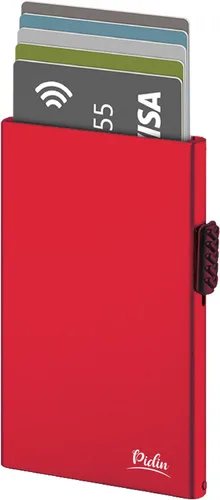 Vista 11 de Cartera desplegable, delgada y minimalista para tarjetas de crédito para hombres y mujeres, tarjetero para 7 tarjetas, protección RFID, cartera