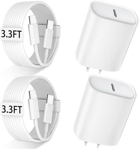 Vista 29 de Cargador para teléfono 17, 16, 15 Pro Max, carga rápida PD de 30 W, cable de carga para iPhone 17 de 6 pies (65 W/3 A), cable largo USB C con iPhone