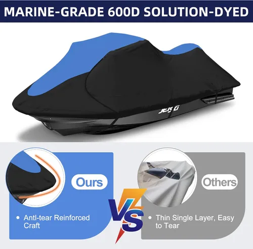Vista 3 de Funda para moto acuática 600D – Funda para Seadoo remolcable, cubierta impermeable para moto acuática, cubierta PWC compatible con Seadoo, Yamaha