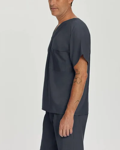 Vista 2 de Landau Women's Essentials Unisex Relaxed Fit 1-Pocket V-Neck Scrub Top 7502