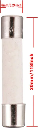 Vista 2 de BOJACK Fusible para microondas 20a Fusible de cerámica 20 Amp 250V de soplado lento Compatible y reemplazo universal para WB27X10388 y otros