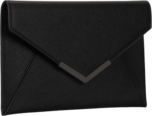 Vista 2 de Dexmay - Bolso de mano tipo sobre para mujer, tamaño mediano, de piel saffiano, plegable