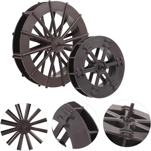 Vista 9 de 2 unids fuente Feng Shui rueda escultura decoración de mesa miniatura escritorio cascada fuente de agua accesorios pequeña rueda de agua Fengshui