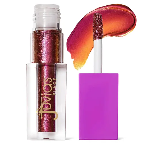 Vista 12 de Juvia's Place Culture Duochrome - Sombra de ojos líquida multicolor con purpurina para brillo, maquillaje brillante para ojos, kit de maquillaje