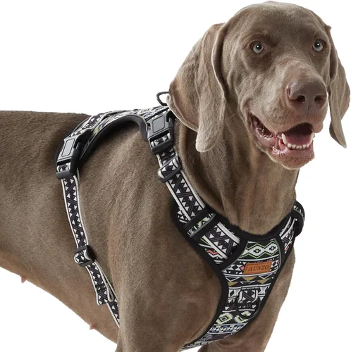 Vista 8 de Arnés para perro sin tirones, chaleco ajustable para perro para caminar fácilmente, material Oxford transpirable, arnés reflectante para mascotas
