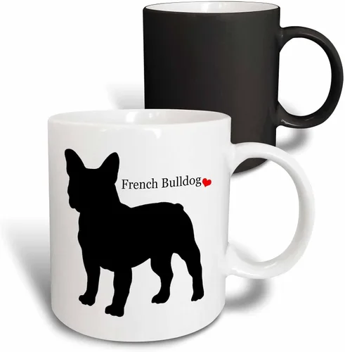 Vista 10 de 3dRose French Bulldog - Taza de dos tonos, 11 onzas, color negro