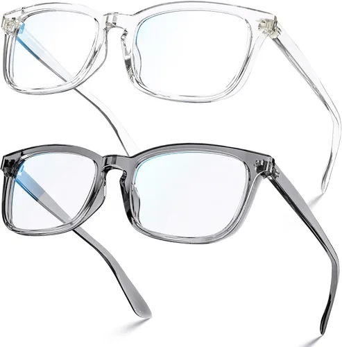 Vista 20 de VISOONE - Lentes cuadrados con bloqueo de luz azul y antireflejante para computadora, videojuegos; para mujeres y hombres MONTANA