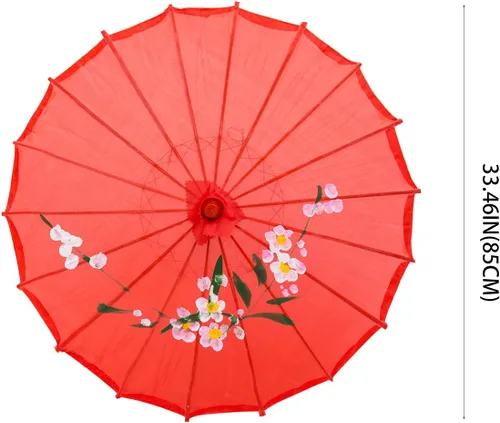 Vista 15 de THY COLLECTIBLES Sombrilla china japonesa de 33 pulgadas para bodas, fotografías, disfraces, cosplay, decoración y otros eventos (azul)