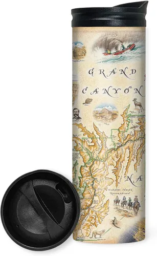 Vista 39 de Xplorer Maps 1000 Islands Map - Vaso de viaje de 16 onzas con tapa resistente a derrames, vaso de café aislado al vacío de acero inoxidable