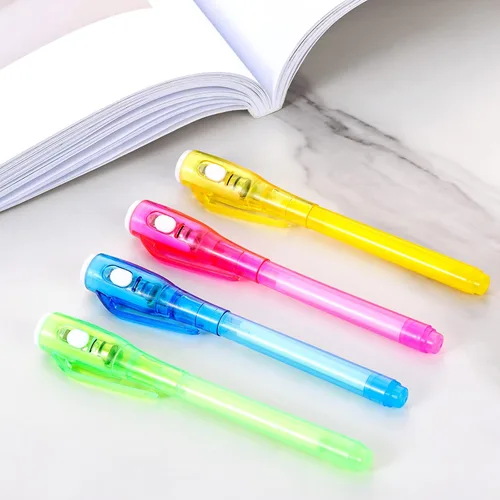 Vista 2 de 30 piezas de bolígrafos de tinta invisible con luz UV, bolígrafo espía, marcador mágico, recuerdos de fiesta para niños de 8 a 12 años, regalos