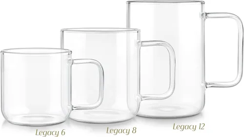 Vista 5 de Teabloom Juego de dos vasos de vidrio de borosilicato de primera calidad, 6 onzas, sin manchas y aptos para microondas