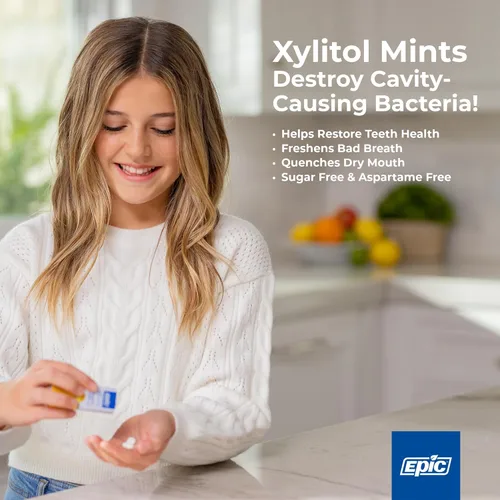 Vista 4 de Epic Xylitol - Paquete de goma de mascar y mentas de fruta fresca, 50 piezas de goma de mascar de fruta fresca y 180 mentas, sin azúcar, sin