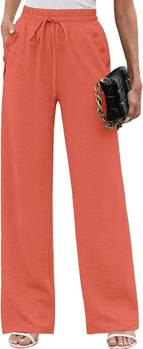 Vista 79 de Heymoments Wide Leg Pant for Women High Waist Trouser A01-negro