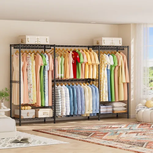 Vista 2 de SINGAYE Perchero portátil para armario, perchero resistente, sistema de organización y almacenamiento para colgar ropa, perchero ajustable