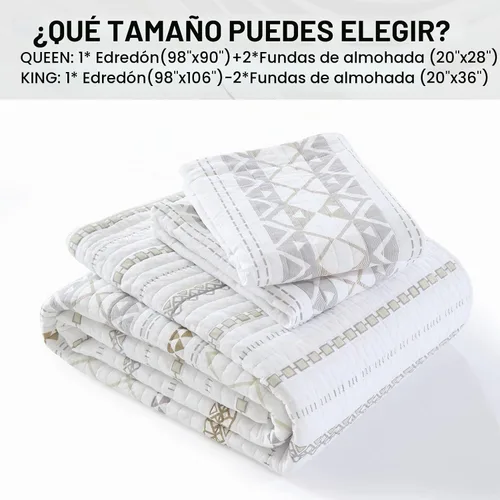 Vista 6 de PERHOM Juego de ropa de cama de 100 % algodón bohemio con 2 fundas