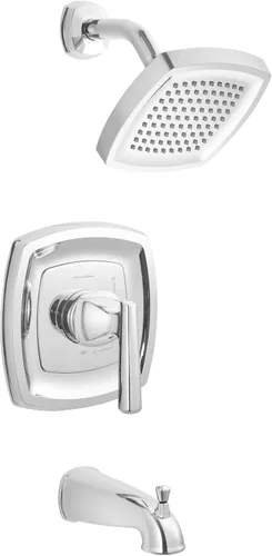 Vista 18 de American Standard TU018507.295 Edgemere Kit de molduras con cabezal de ducha y cartucho que ahorra agua, níquel cepillado