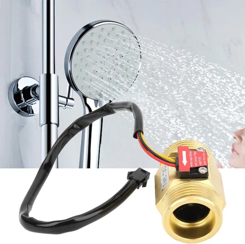 Vista 8 de Eujgoov Sensor de agua YF?B10 G1in rosca macho latón efecto Hall contador de flujo líquido para calentadores de agua, DC24V 2 ~ 50L/MIN