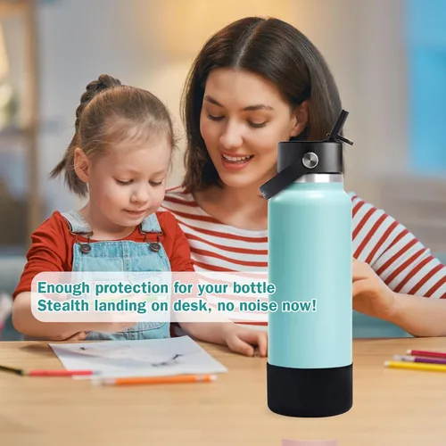 Vista 4 de WK IEASON Base protectora de silicona para botellas Hydro Flask de 12 a 24 onzas de ancho y boca estándar, funda antideslizante para accesorios de 2
