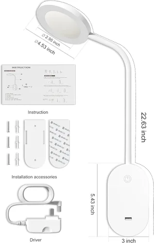 Vista 5 de deeloop Lámpara de Lectura Montada en la Pared, Luces de Libro con Salida USB, Lámparas de Lectura para Cabecera de Cama con Apagado Automático de 4