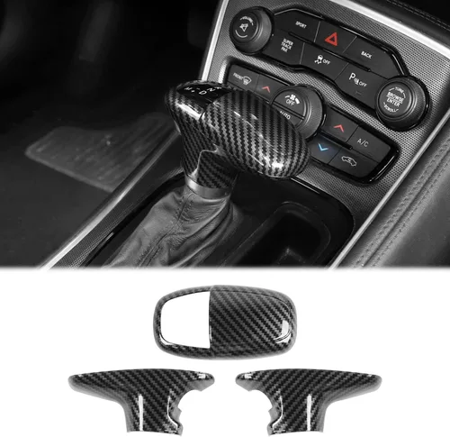 Vista 11 de CheroCar Funda para perilla de palanca de cambios Dodge Accesorios internos para Dodge Challenger Charger 2015-2022, para Dodge Durango 2018-2022