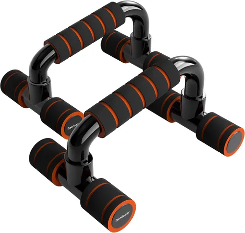 Vista 10 de READAEER Barras de Flexiones para Gimnasio, Equipo de Ejercicio, Fitness, 1 Par de Mangos de Flexiones con Agarre de Espuma Acolchada y Estructura