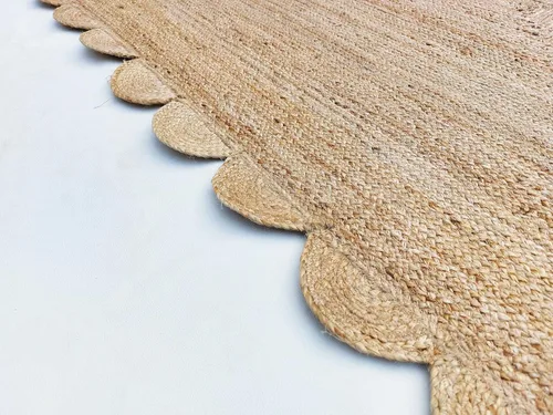 Vista 8 de Alfombra festoneada de yute natural (2 x 3 pies, natural)